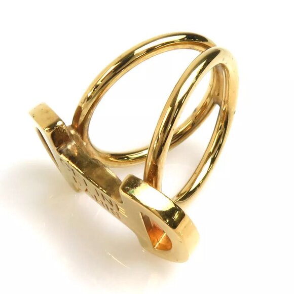 CELINE Scarf Ring Gold Metal - - Picture 2 of 10